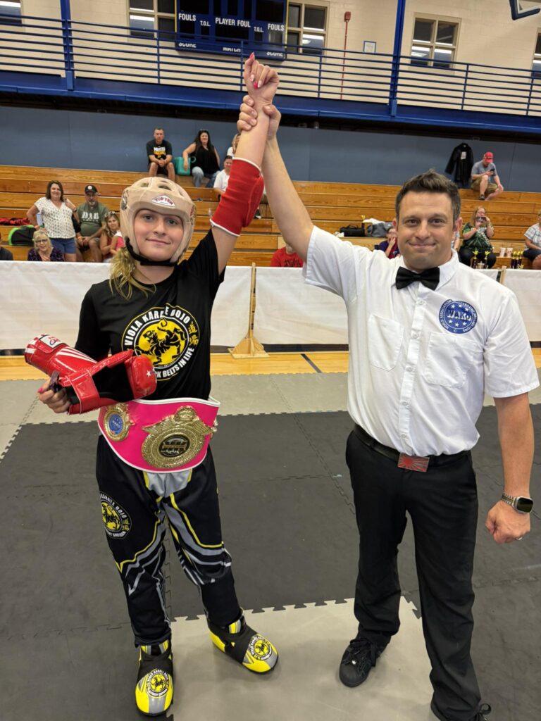 WAKO karate kickboxing Open weight champion gabby viola